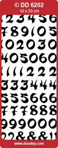 Doodey stickervel zilver cijfers DD6202 (Locatie: i351 )