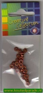 Eyelets midden bruin 25 stuks nr. 20407/02 (Locatie: 5RC1 )