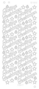 Find It stickervel glanzend goud prettige feestdagen CD3015 (Locatie: h398)