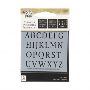 FolkArt stencil monogram 3pc 59796 (Locatie: H327)