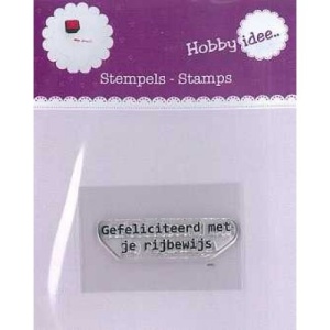 Hobby-Idee clearstamp Gefeliciteerd met je rijbewijs HI-STAMP-0014 (Locatie: NN275)
