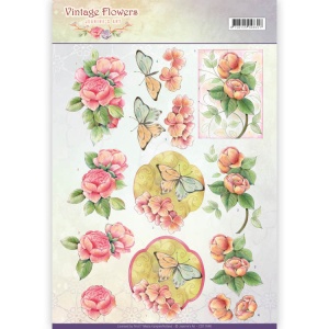 Jeanine's Art knipvel vintage flowers CD11046 (Locatie: 2419)