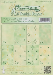 Le Crea Design, design paper, Green tones, A5 51.9258 (Locatie: S2)
