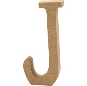 Letter J, hoogte 13 cm, dikte 2 cm, MDF, 1stuk (Locatie: KB)