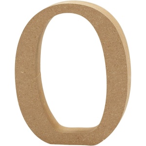 Letter O, hoogte 13 cm, dikte 2 cm, MDF, 1stuk (Locatie: KB)