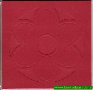 Lomiac dubbele kaart rood met bloem 3 stuks LC3101 (Locatie: Y023 )