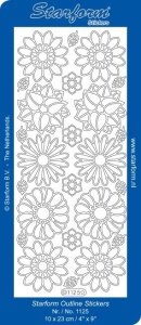 Starform sticker wit bloemen 1125 (Locatie: J336 )