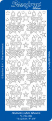 Starform sticker zilver kerst 862 (Locatie: U384)