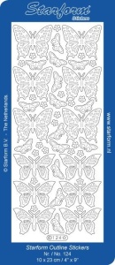 Starform sticker zilver vlinders 124 (Locatie: Q160 )