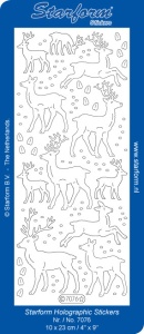 Starform stickervel rendieren glitter groen/goud 7076 (Locatie: Q138 )