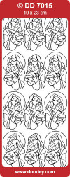 Stickervel goud Maria & kindje Jezus DD7015 (Locatie: K199)