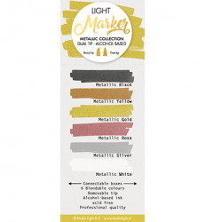 Studio Light Box 6 water-based dual tip markers Metal Collection MARKER14