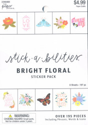 The Paper Studio Bright Floral Stickerboek 8 vel (Locatie: 0526)