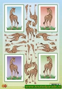 Card Deco knipvel giraffe HJ 6601 (Locatie: 1307)