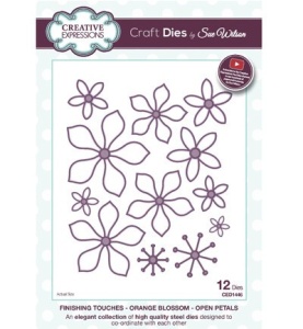 Creative Expressions snij- en embosmallen 12 stuks Orange Blossom Open Petals CED 1446 (Locatie: M032)