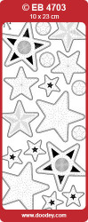Doodey borduur stickervel transparant goud sterren EB4703 (Locatie: s156)