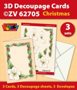 Doodey kaartenpakket om 3 kerstkaarten te maken ZV62705 (Locatie: 4419)