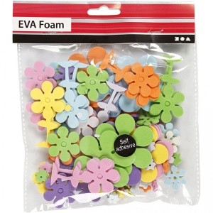 Foam stickers bloemen, dikte 2 mm, 100 stuks 79020