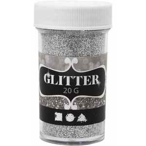 Glitter, zilver 20 gram (Locatie: K3)