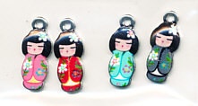 Hobby & Crafting Fun metalen bedels Japanese Dolls 4 stuks 12424-2422 (Locatie: K3)