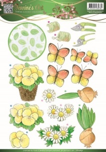 Jeanine's Art knipvel bloemen en vlinders CD10832 (Locatie: 4642)
