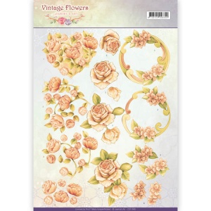 Jeanine's Art knipvel vintage flowers CD11045 (Locatie: 5546)
