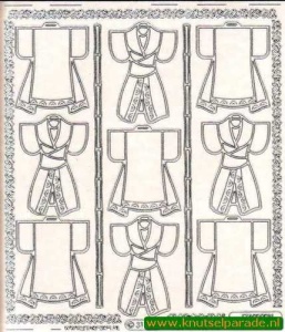Kimonos scrapbook sticker zilver 3117 (Locatie: 4536)