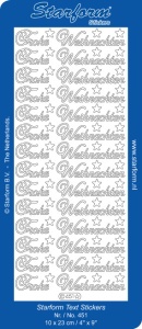 Starform sticker Frohe Weihnachten zilver 451 (Locatie: C331)