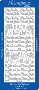 Starform sticker zilver Glückliches Neues Jahr 453 (Locatie: F163)