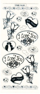 Stickervel liefde transparant zilver MD356301 (Locatie: A009)