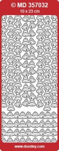 Stickervel zilver kerstbellen MD357032 (Locatie: zz116)