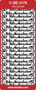 Stickervel zilver Wir Heiraten DD3176 (Locatie: A018 )