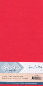 Card Deco linnen karton 13.5 x 27 cm rood, 10 stuks LKK-4K13