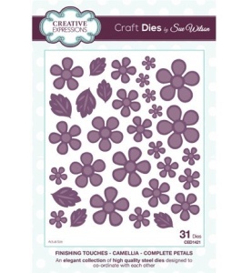Creative Expressions snij- en embosmallen 31 stuks Camellia Complete Petals CED1421 (Locatie: M033)