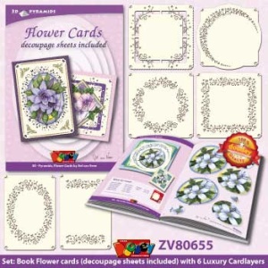 Doodey 3D-kaartenpakket bloemen met boekje en oplegkaarten ZV80655 (Locatie: 2208)
