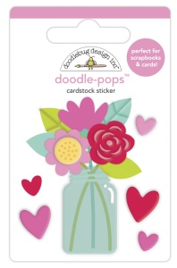 Doodlebug Design 3D sticker, 6x4.5 cm, love you bunches, 6577 (Locatie: c037)