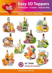 Hearty Crafts Easy 3D Toppers Drinks & Cocktails HC10568