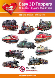 Hearty Crafts Easy 3D Toppers - Locomotives HC11152