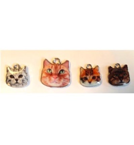 Hobby & Crafting Fun metalen bedels, Cat with 3 kittens 12424-2413