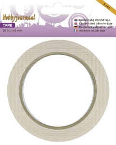 Hobbyjournaal dubbelzijdig tape 6mm x 20mtr. HJ-Tape-6mm