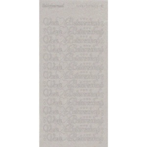 Hobbyjournaal stickervel transparant zilver glitter beterschap (Locatie: h209)
