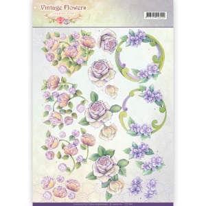 Jeanine's Art knipvel vintage flowers CD11044 (Locatie: 2413)
