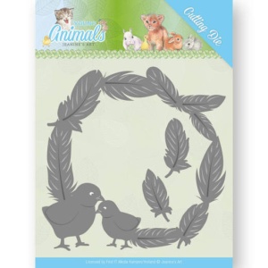 Jeanine's Art snij- en embosmal Young Animals Feathers all Around JAD10067 (Locatie: M137)