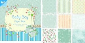 Joy! Crafts Baby Boy papierblok, 36 vel 9 designs, 15x15 cm 6011/0024