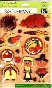K&Company scrapbook sticker set thanksgiving 546158 (Locatie: N203)
