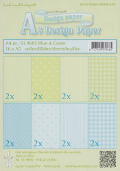 Le Crea Design, design paper, blue & green, A5 51.9685 (Locatie: s2)