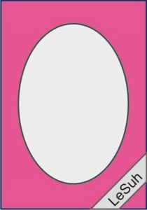 Le Suh Wenskaart Ovaal fuchsia 5 stuks 411110 (Locatie: 4RS4 )