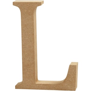 Letter L, hoogte 13 cm, dikte 2 cm, MDF, 1stuk (Locatie: KB)