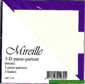 Mireille vierkante kaart paars 13,5 cm x 13,5 cm 3 stuks 2110 (Locatie: D91 )