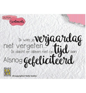 Nellie Snellen clear stamp Ik was je verjaardag niet vergeten... SENCS003 (Locatie: NN053)